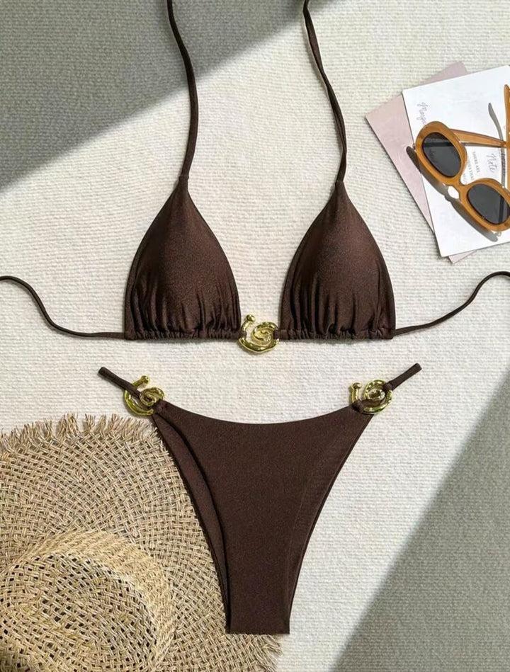 Damen Triangel-Bikini mit raffiniertem Gold-Detail Echo Archiv