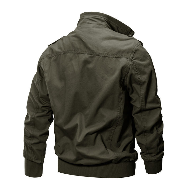 Herren nan Canvas-Utility-Blouson mit hochgeschlossenem Stehkragen, Pattentaschen und elastischem Saum Echo Archiv