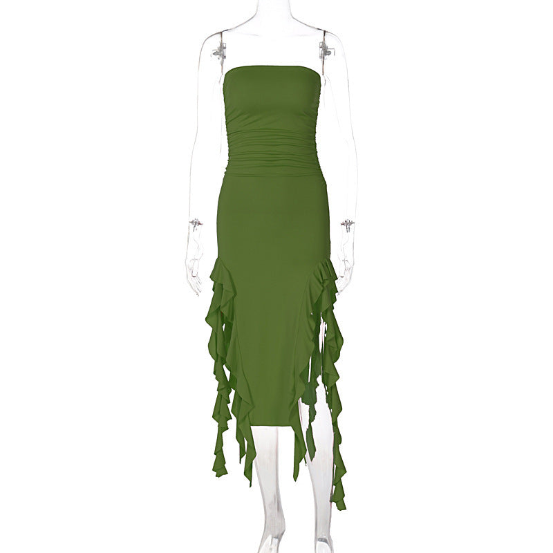 Damen Wickelkleid mit Rüschen und figurformendem Schnitt Echo Archiv