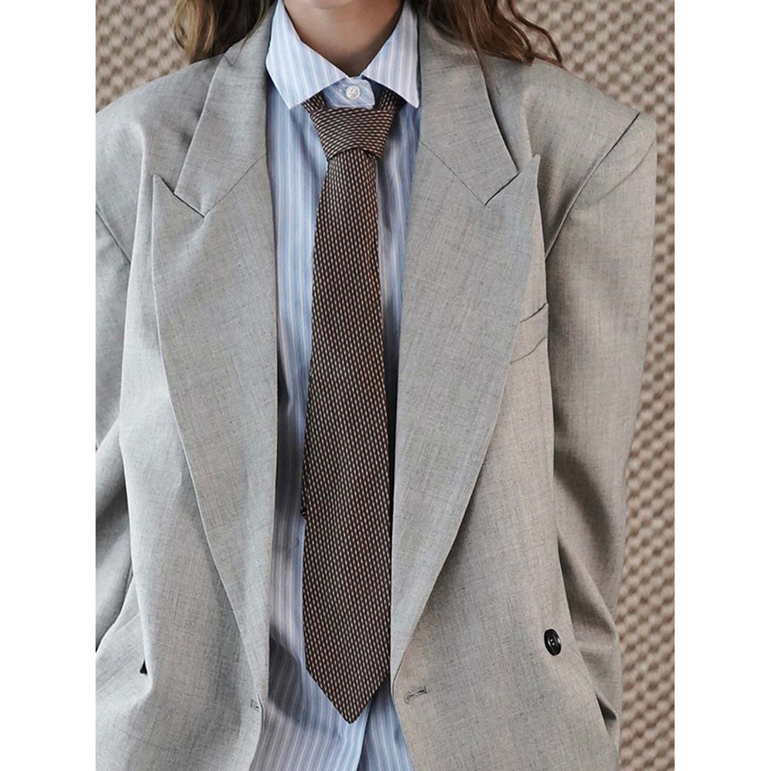 Damen Strukturierter Oversize-Blazer mit breitem Revers und Soft-Shoulder Echoarchiv