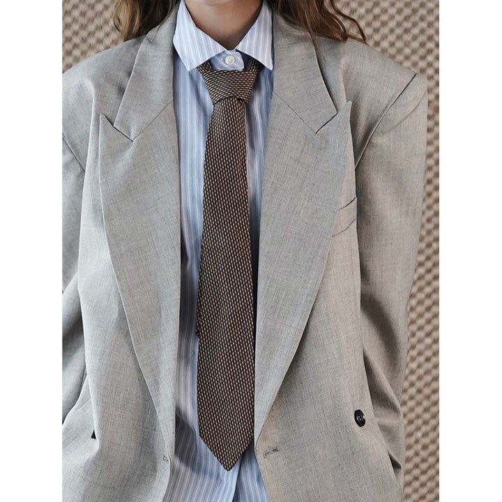 Damen Strukturierter Oversize-Blazer mit breitem Revers und Soft-Shoulder Echoarchiv