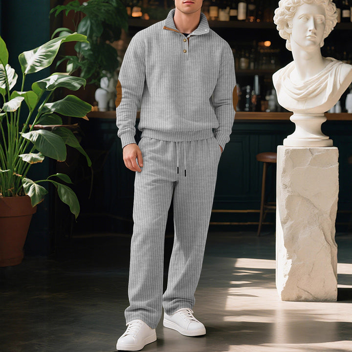 Herren sportliches Sweatshirt mit innovativem Knopfleisten-Design und modischen Akzenten Echoarchiv