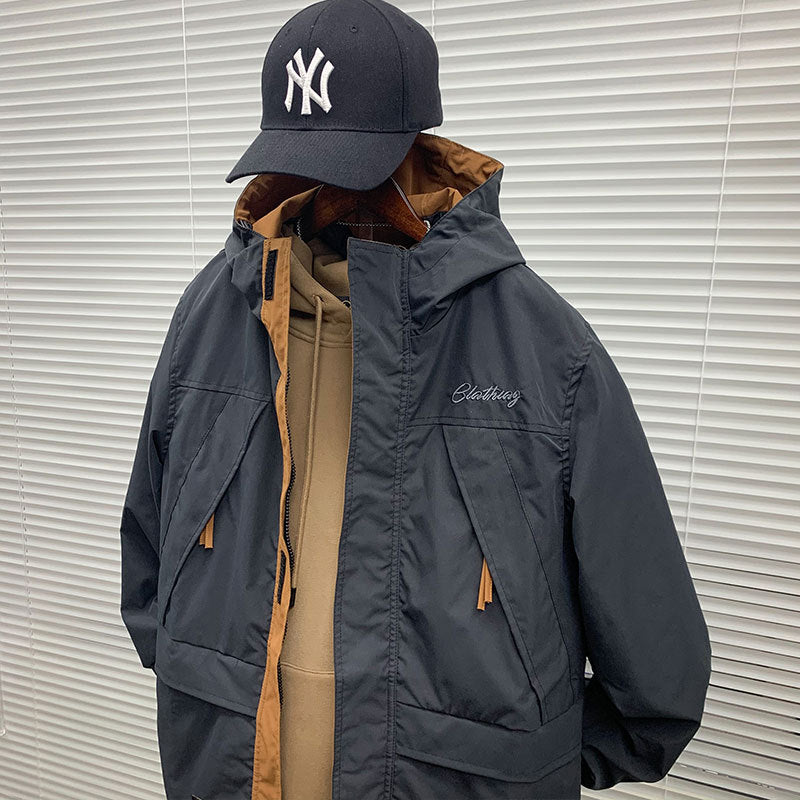 Herren funktionale Outdoor-Jacke mit praktischen Taschen und verstellbarem Bund Echoarchiv