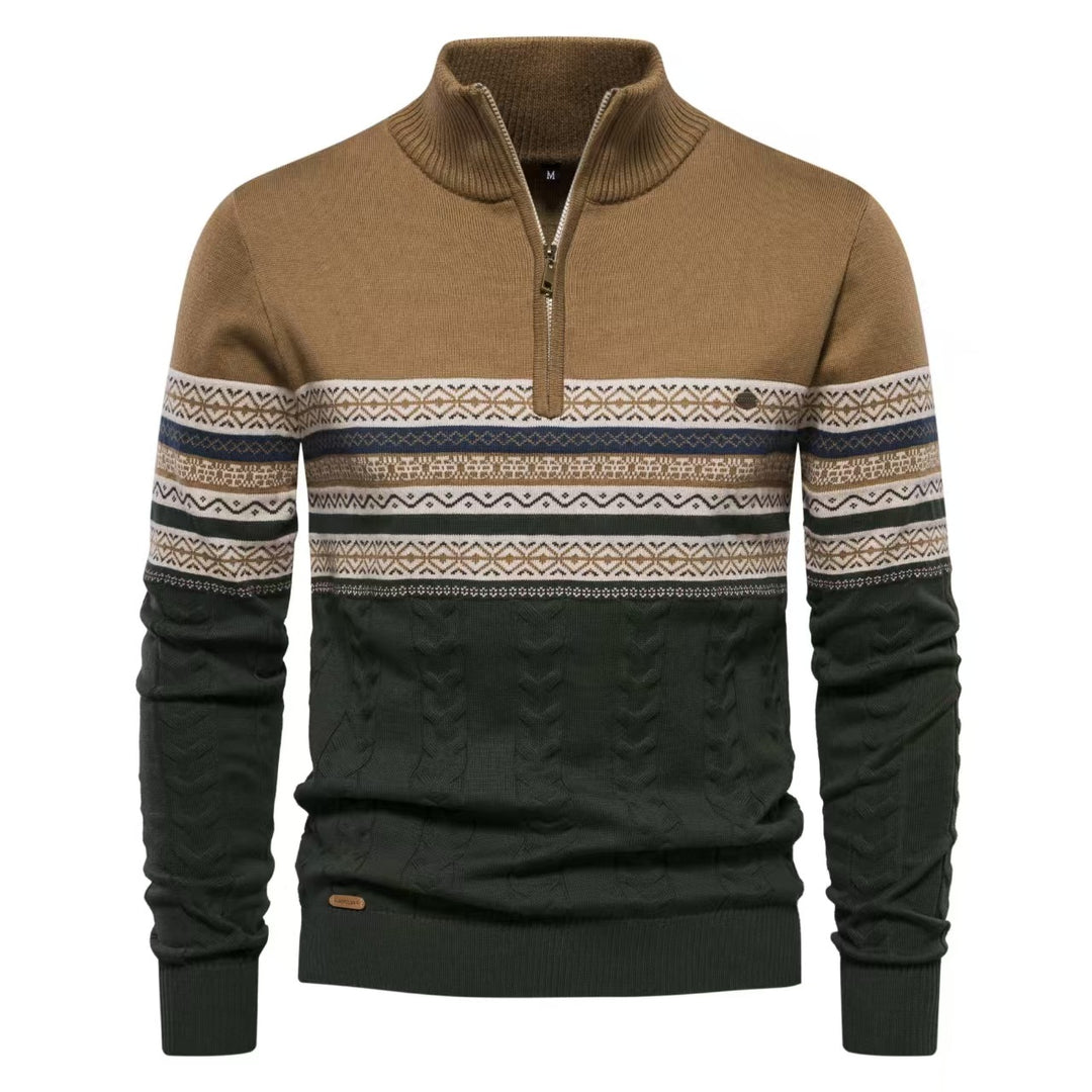 Herren Pullover mit modernem Zipper und attraktiven Farbmustern Echoarchiv