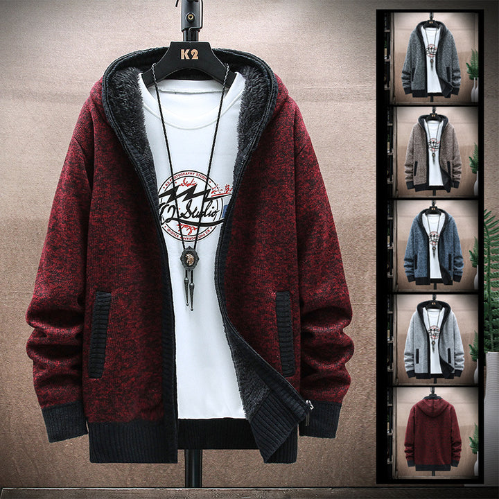 Herren gemütliche Strickjacke mit tiefem V-Ausschnitt und praktischen Taschen Echoarchiv