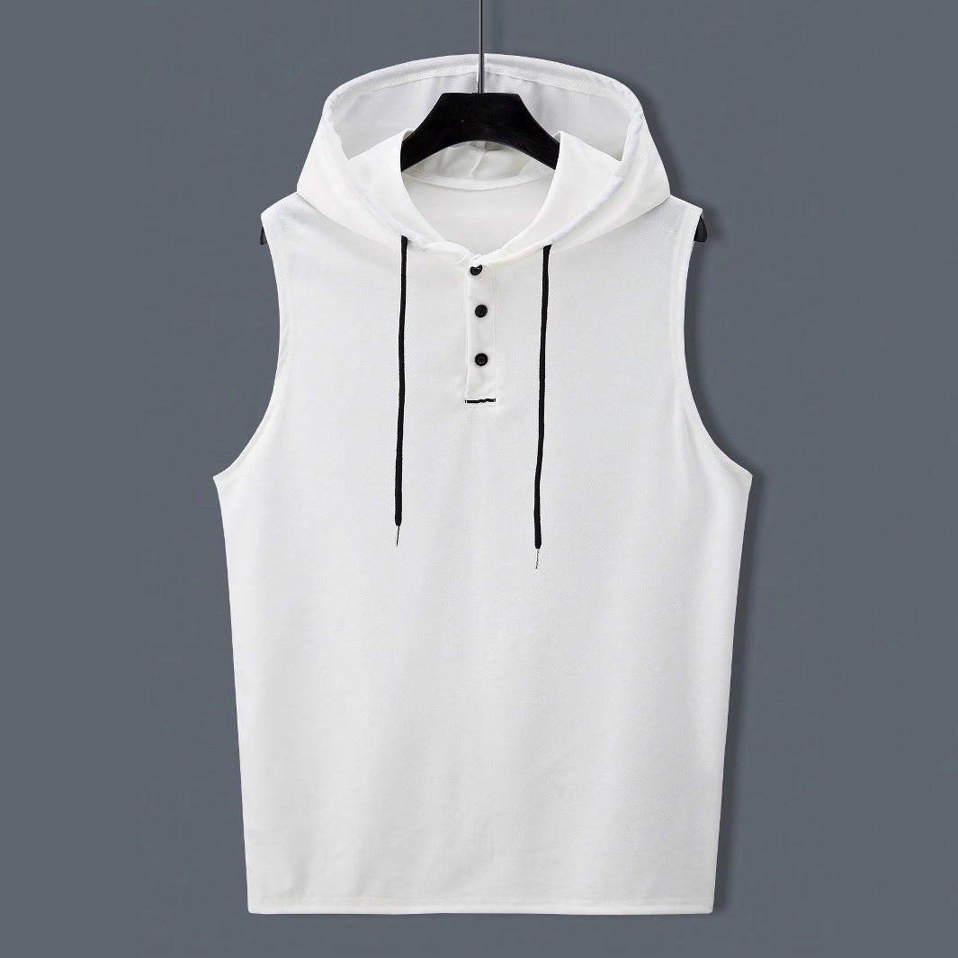 Herren ärmelloses Hoodie-Shirt mit strukturierter Oberfläche Echoarchiv