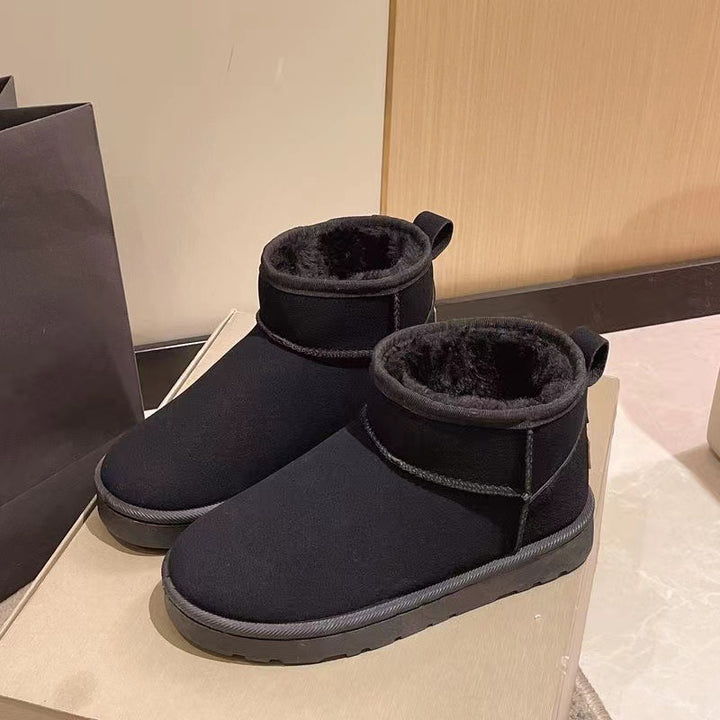 Damen Gefütterte Kurz-AnklEcho Archivoots aus Veloursimitat mit Teddyfutter und dämpfender Plateau-Sohle Echo Archiv