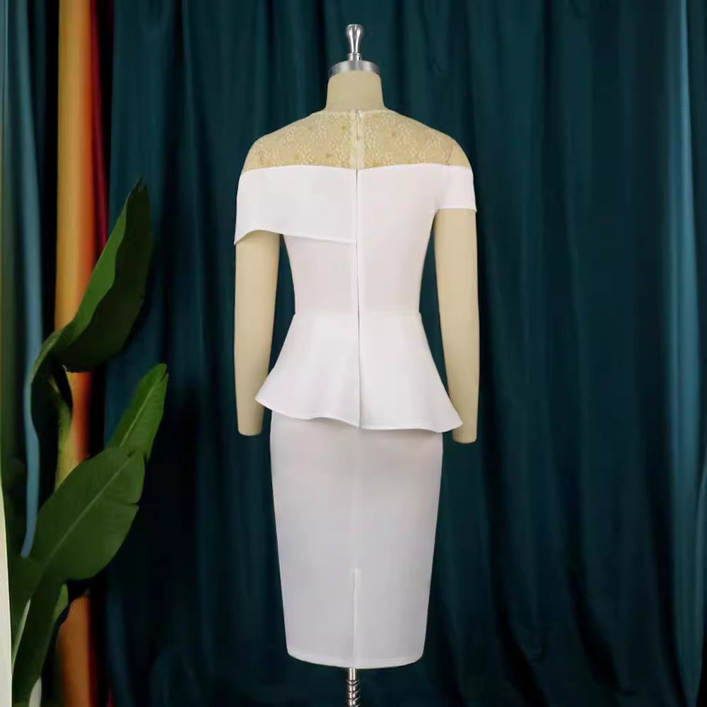 Damen Elegantes Peplum-Kleid mit Spitze Echo Archiv
