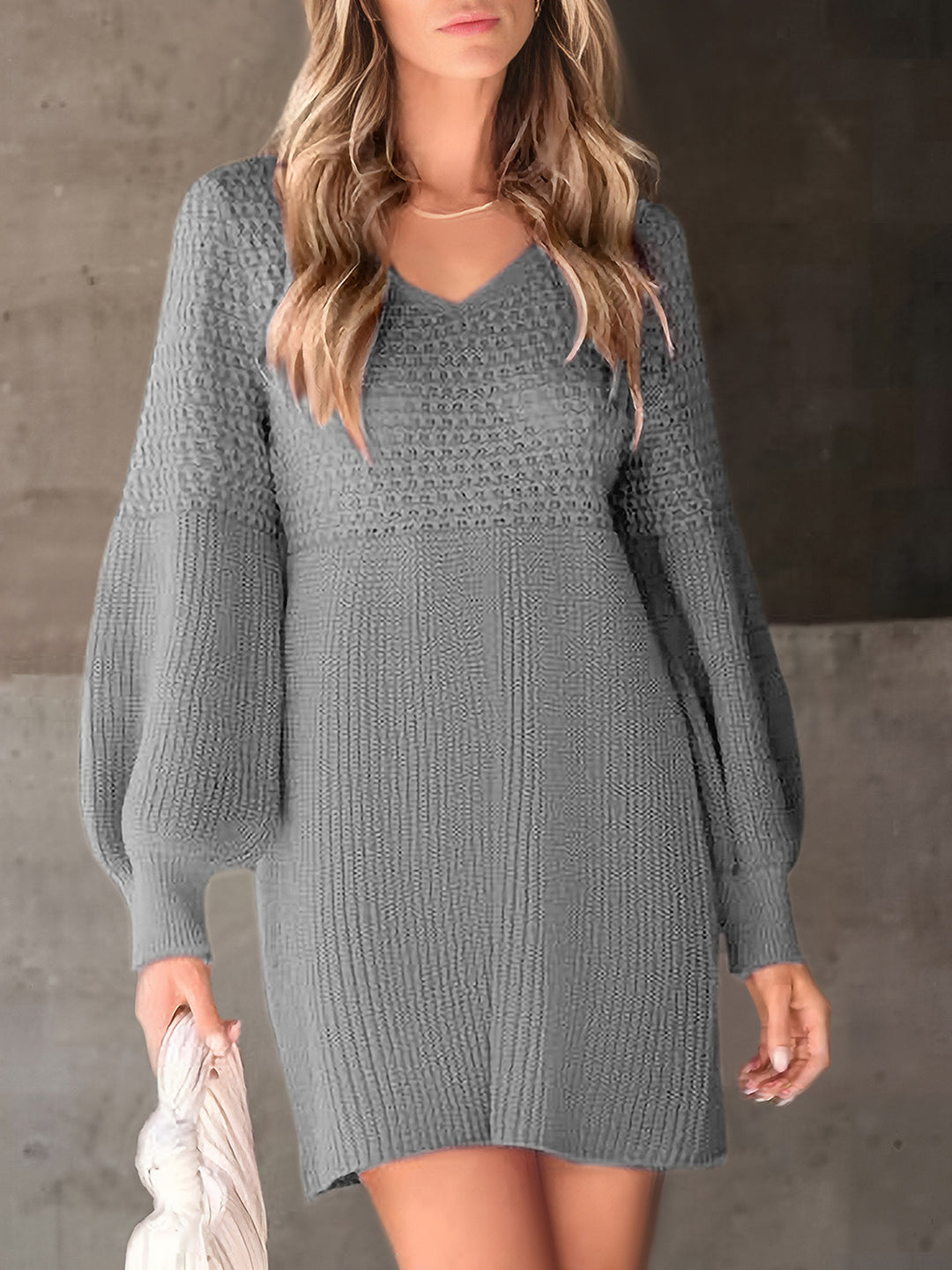 Damen Verspieltes Strickkleid mit Ballonärmeln Echo Archiv