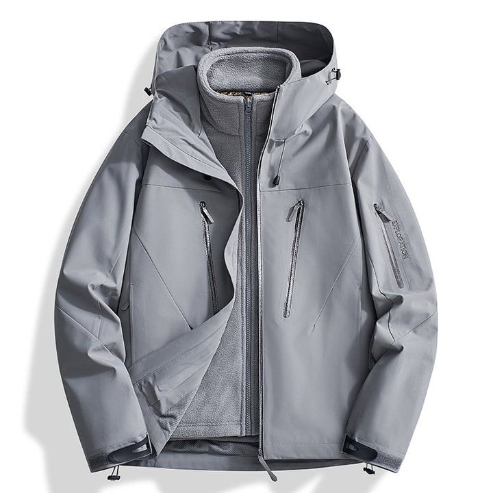 Herren Zwei-in-Eins Softshell-Outdoorjacke mit abnehmbarer Fleece-Innenjacke und wasserdichten Reißverschlüssen Echo Archiv