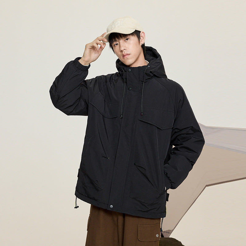 Damen Gepolsterter Parka mit Kapuze und Utility-Taschen Echo Archiv