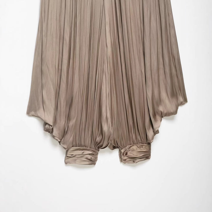 Damen Hochwertige Plisseehose mit elastischem Bund und schmalem Bein Echo Archiv