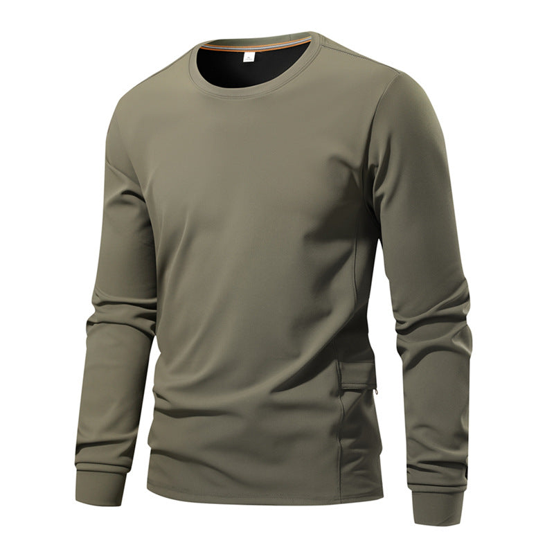 Herren Atmungsaktives Langarm-Technikshirt mit Rundhals und seitlicher Utility-Tasche Echo Archiv