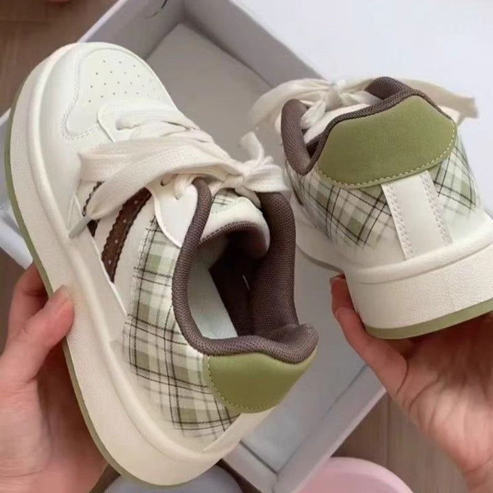 Damen Sneakers mit Karo-Muster und gepolsterter Sohle Echo Archiv