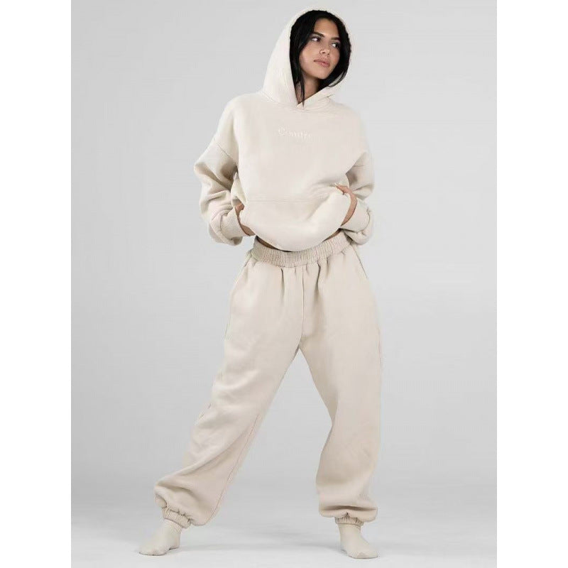 Damen nan extraweicher Oversize-Hoodie mit strukturierter Kängurutasche, überschnittener Schulter und angerauter Innenseite Echo Archiv