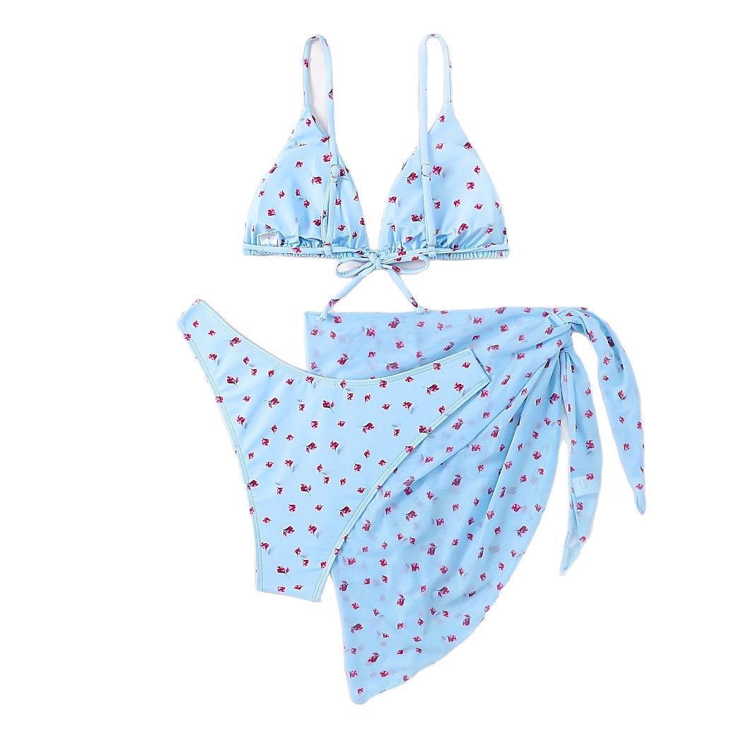 Damen Triangel-Bikini mit floralem Wickelrock Echo Archiv