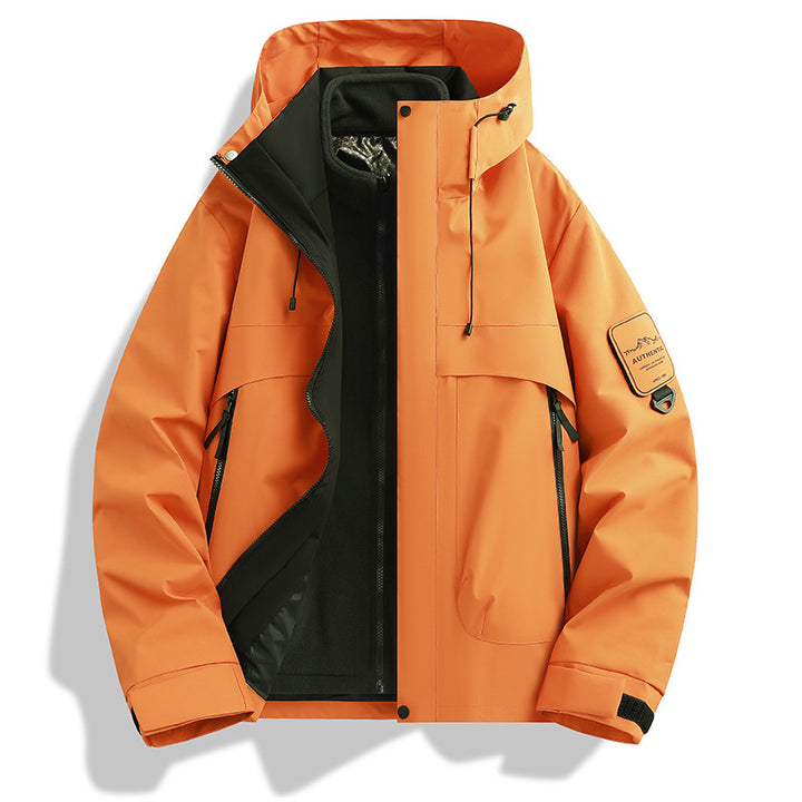 Herren modulare wasserdichte Outdoorjacke mit abnehmbarer Fleece-Innenjacke und verstellbarer Kapuze Echo Archiv