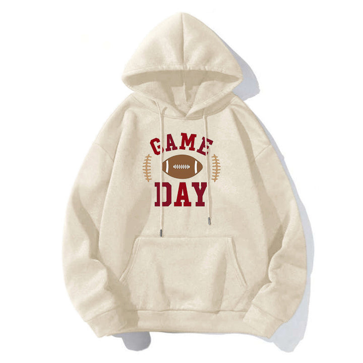 Damen Sportlicher Kapuzenpullover mit Football-Motiv Echoarchiv