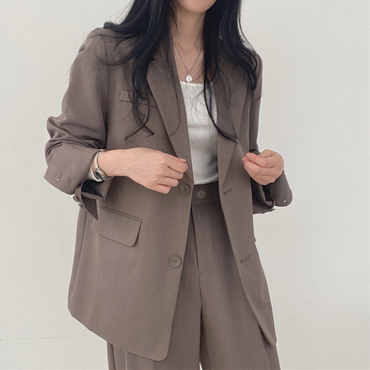 Damen elegantes Blazer-Set mit weitem Schnitt Echoarchiv