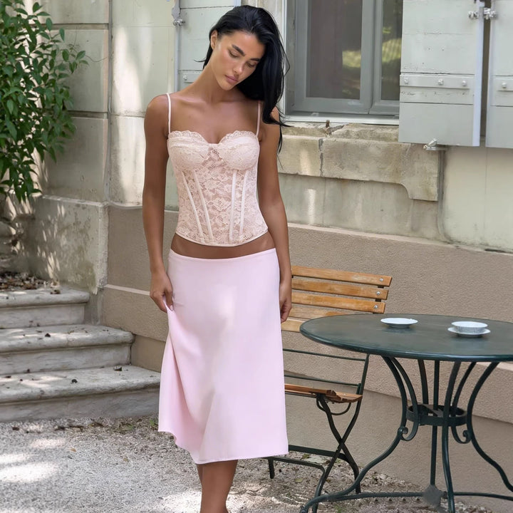 Damen Spitzen-Corsage mit verstellbaren Trägern und verdecktem Verschluss Echo Archiv