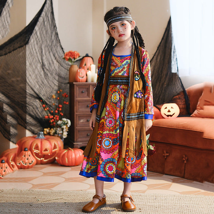 Mädchen Boho Kleid mit langen Ärmeln Echo Archiv