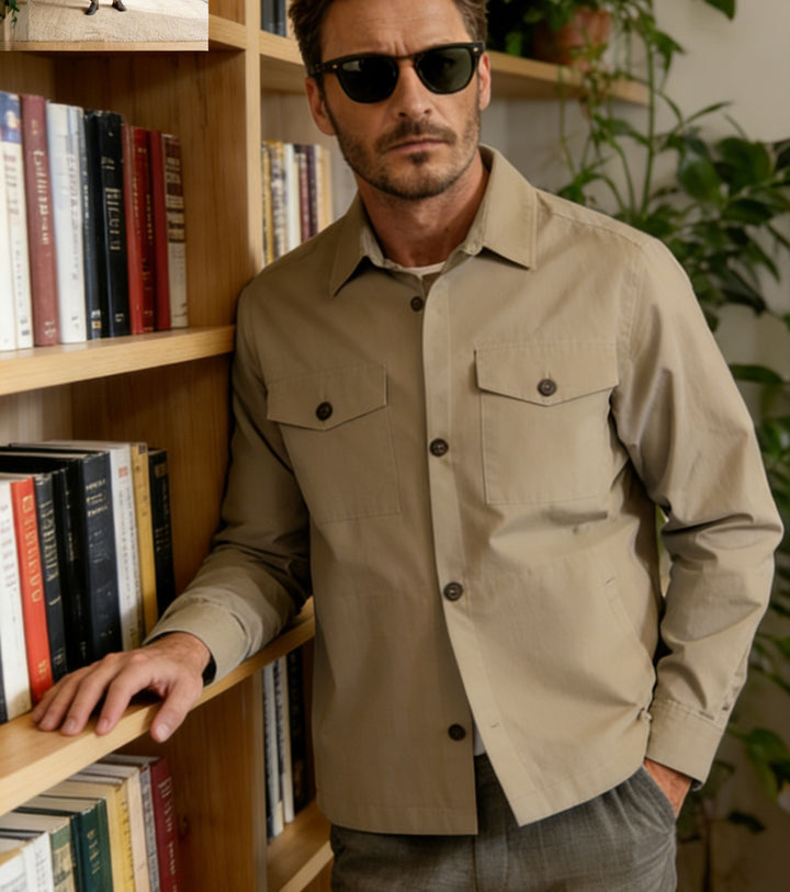 Herren Hemdjacke mit Pattentaschen und leichter Baumwollmischung Echoarchiv