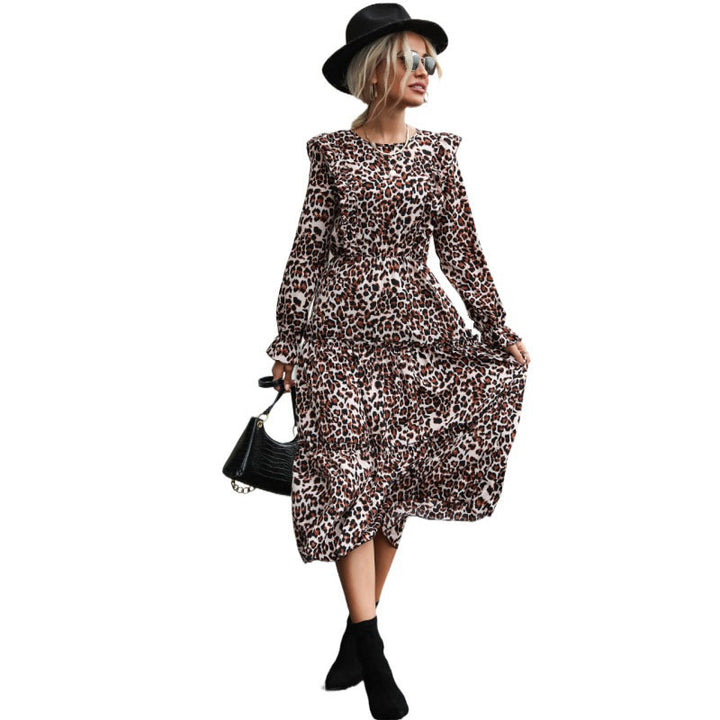 Damen Langes Leopardkleid Echo Archiv