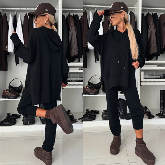 Damen oversized Kapuzenpullover und tapered Jogger Lounge-Set – Auréline