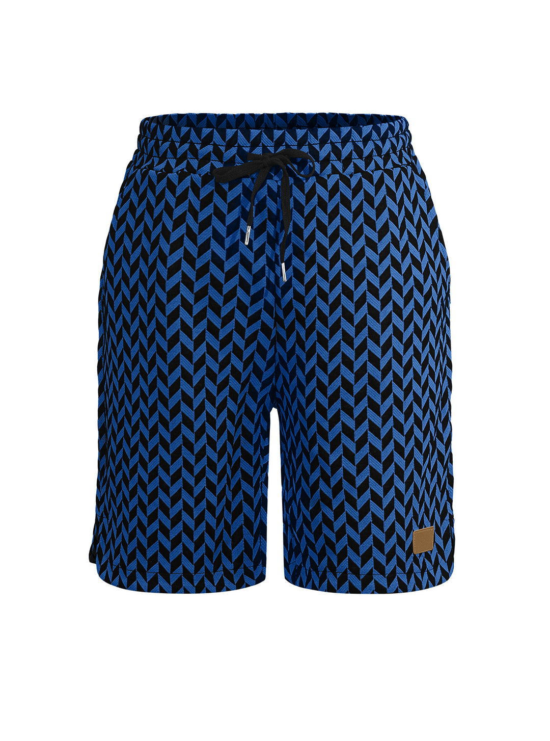 Damen nan Jacquard-Shorts mit elastischem Komfortbund, Tunnelzug und Fischgrätmuster Echo Archiv