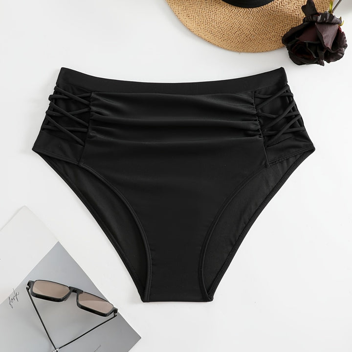 Damen High-Waist Bikinihose mit stilvollen Rüschendetails Echo Archiv