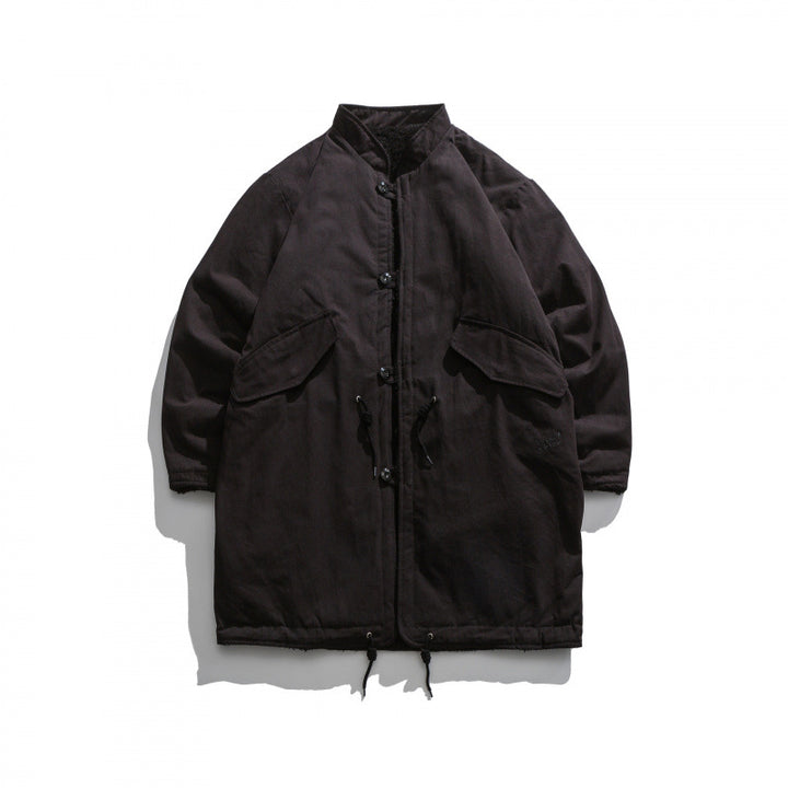 Herren Isolierende Parkajacke im Oversize‑Cut mit Sherpa‑Futter und Tunnelzugsaum Echo Archiv