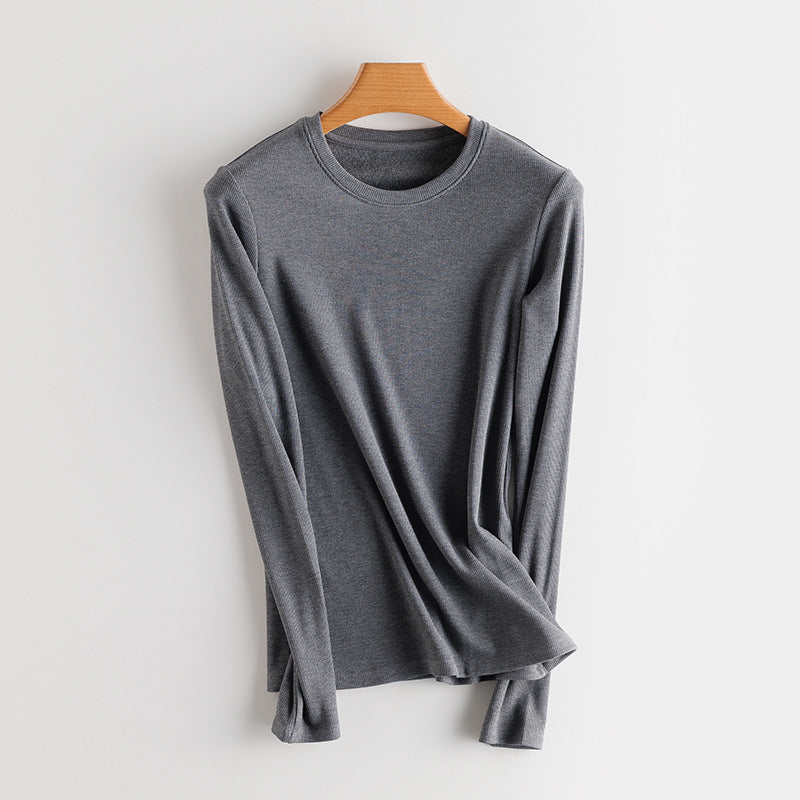 Damen Feines Ripp-Langarmshirt mit Rollkragen und Volantkanten Echo Archiv