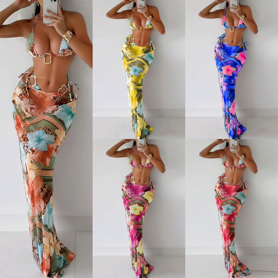 Damen Maxi-Badeanzug mit floralem Design und modischem Cut-Out Echo Archiv