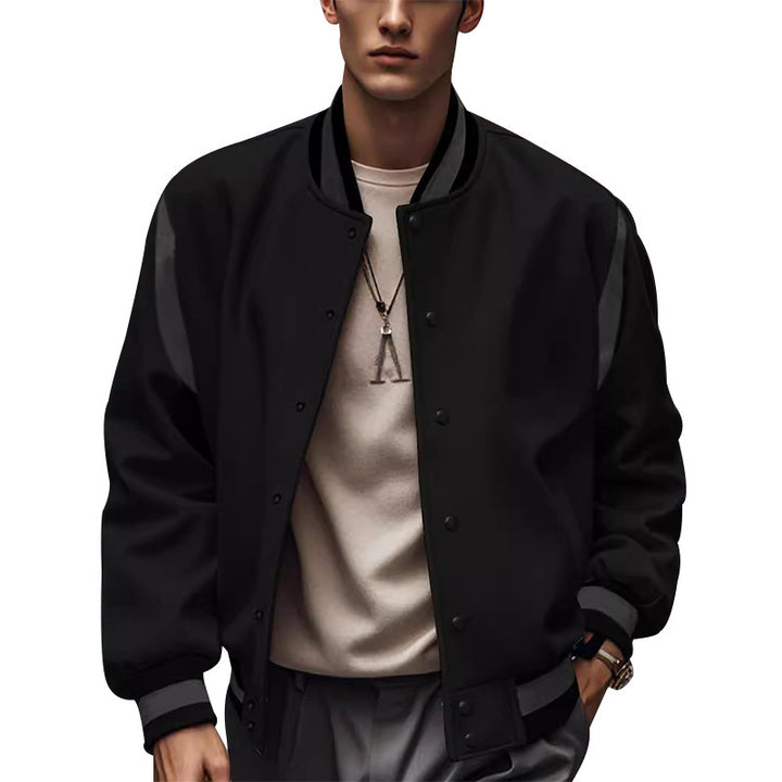 Herren lässige Collegejacke mit kontrastierenden Ärmeln Echoarchiv