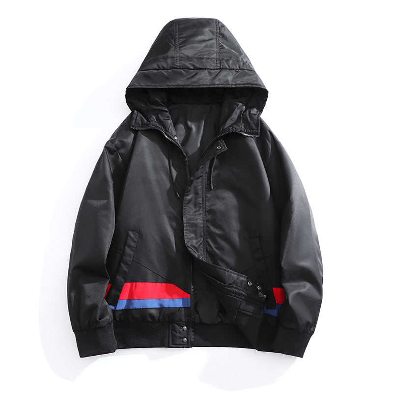 Herren sportliche Übergangsjacke mit verstellbarer Kapuze und leichten Fleecefutter Echoarchiv