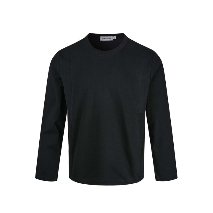 Unisex Technisches Langarmshirt mit Rundhalsausschnitt und nahtiertem Paneeldetail Echoarchiv