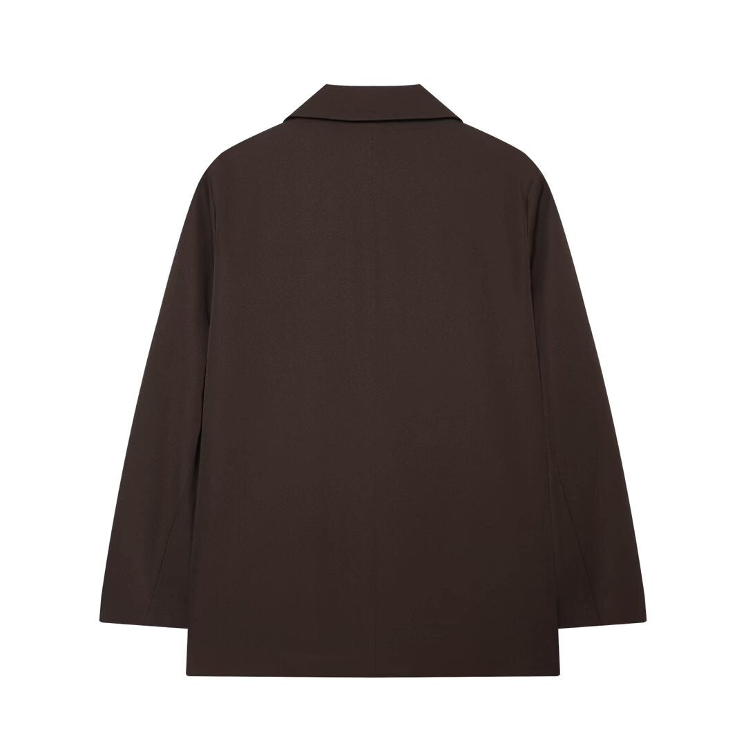 Damen Oversize Doppelreihiger Blazer mit Pattentaschen und weiter Silhouette Echo Archiv