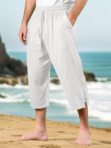 Herren lässige Capri-Hose mit verstellbarem Bund und praktischen Seitentaschen Echoarchiv