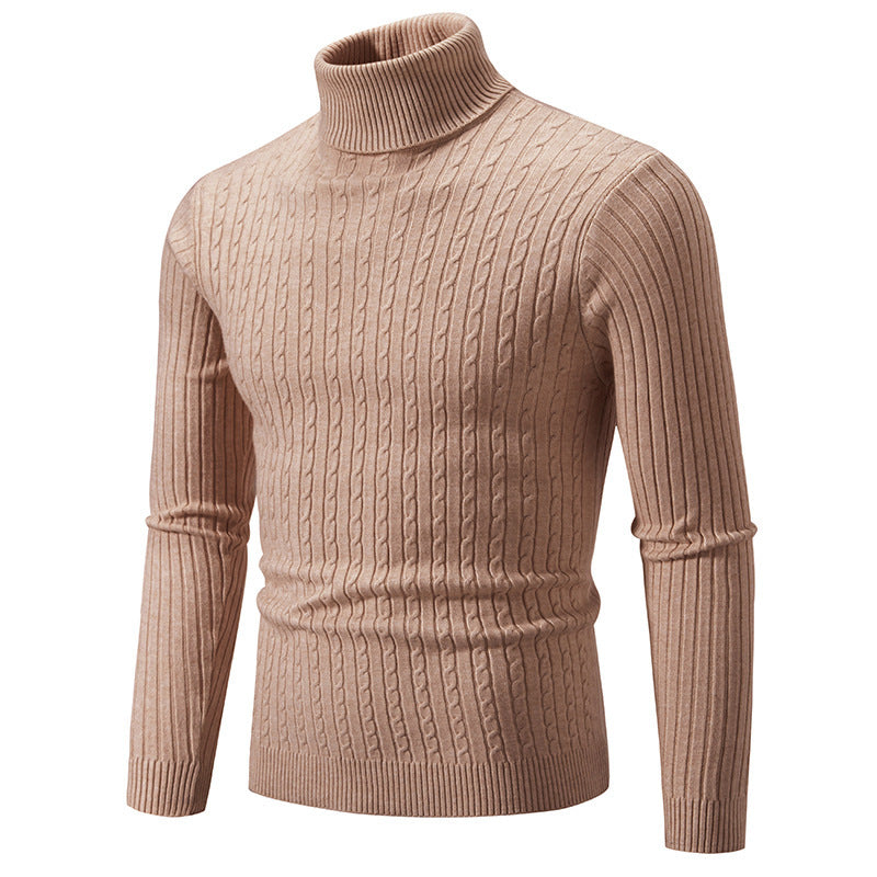 Herren Rollkragenpullover mit strukturiertem Strickmuster Echoarchiv