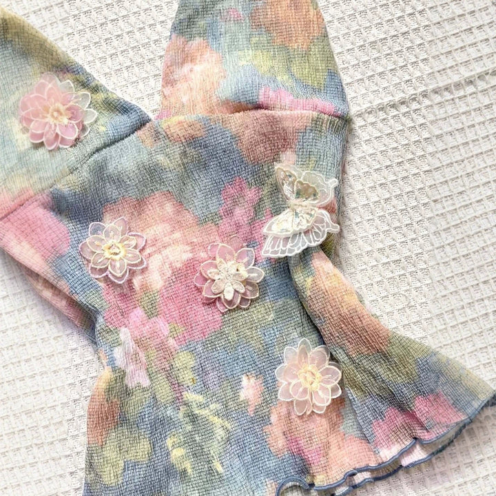 Damen zartes Sommer-Top mit floralen Details Echo Archiv