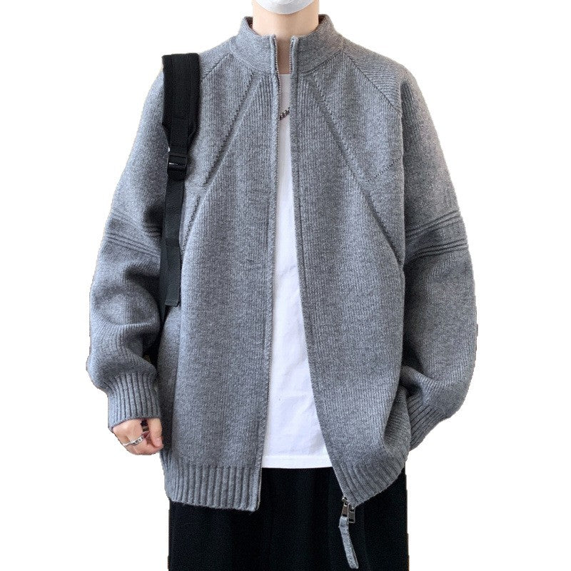 Herren Modische Strickjacke mit hohem Kragen Echo Archiv