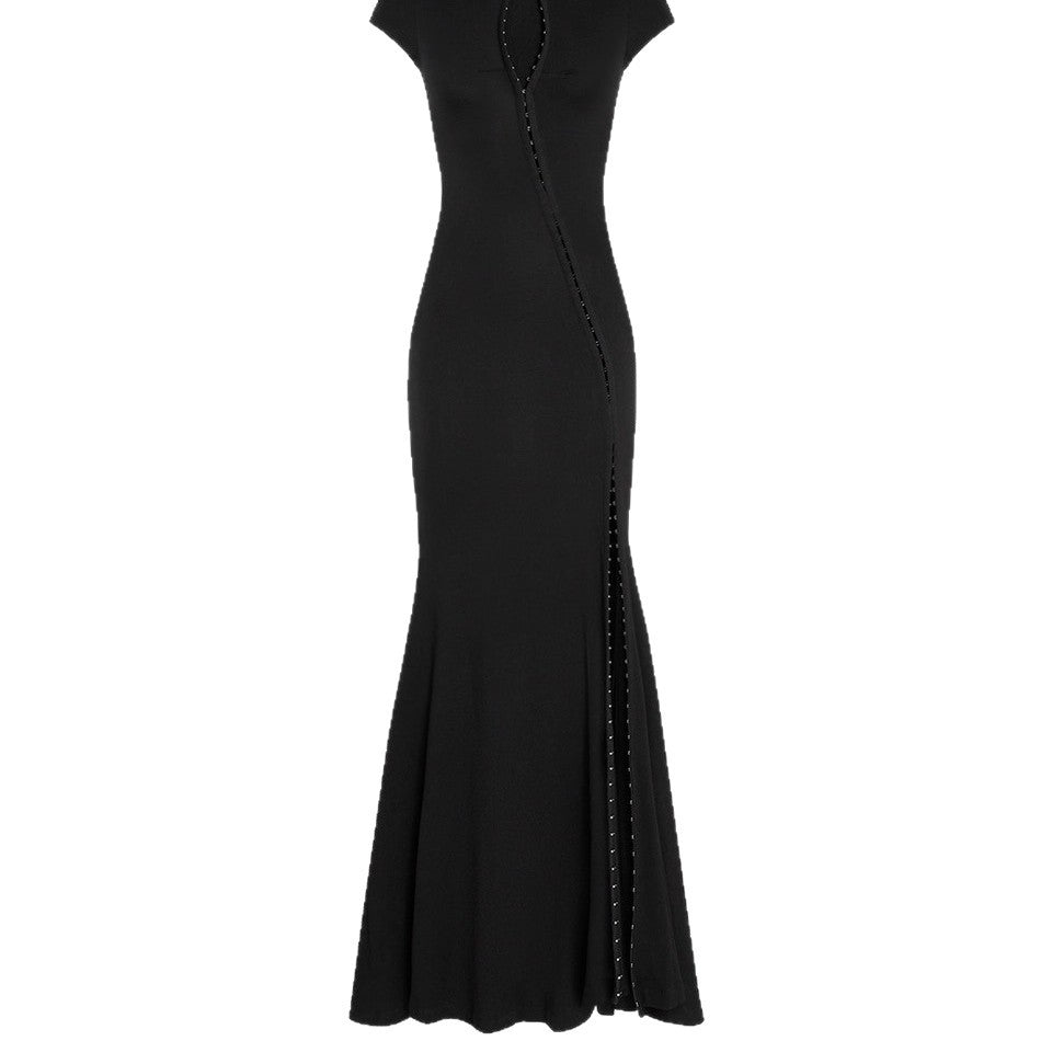 Damen Elegantes Maxikleid mit raffinierten Knopfdetails und seitlichem Schlitz Echo Archiv