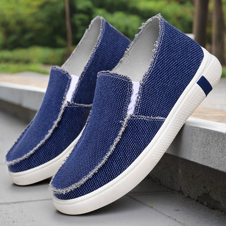 Herren nan lässiger Canvas-Slip-On mit ausgefranster Kante, elastischem Einsatz und griffiger Gummilaufsohle Echo Archiv