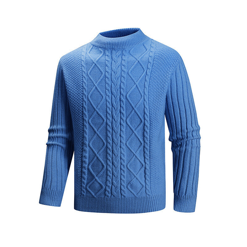 Herren Strickpullover mit strukturiertem Design und hohem Kragen Echoarchiv