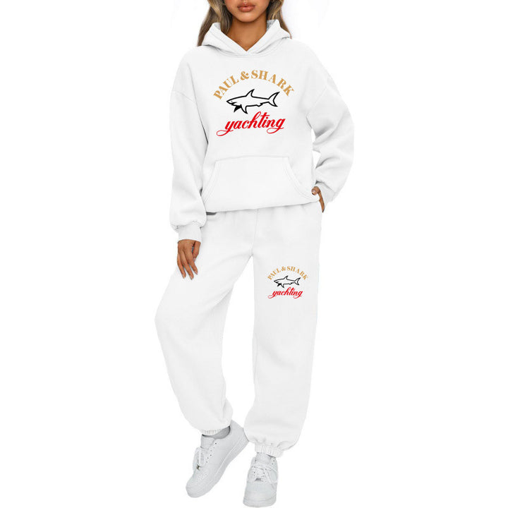 Damen nan oversized Hoodie und Jogginghose Set mit Kapuze Kängurutasche und gerippten Bündchen Echo Archiv