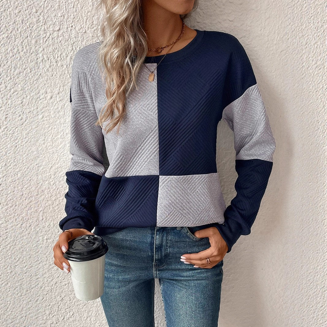 Damen Modischer Sweatshirt mit Blockmuster Echo Archiv