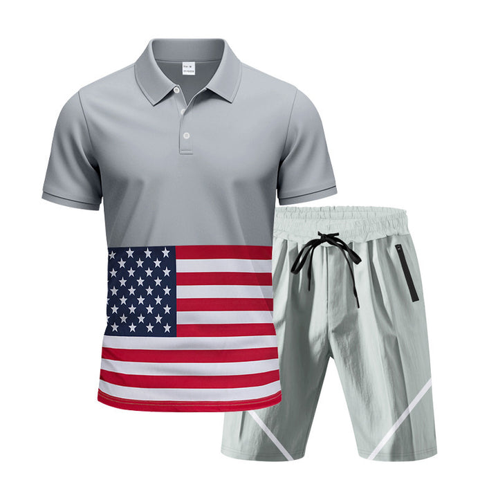 Herren Polo-T-Shirt und Shorts Set Echoarchiv