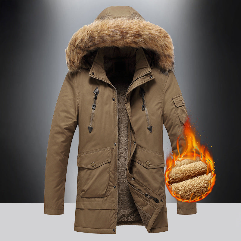 Herren isolierte Winterjacke mit hochwertigem Kunstfellkragen Echoarchiv