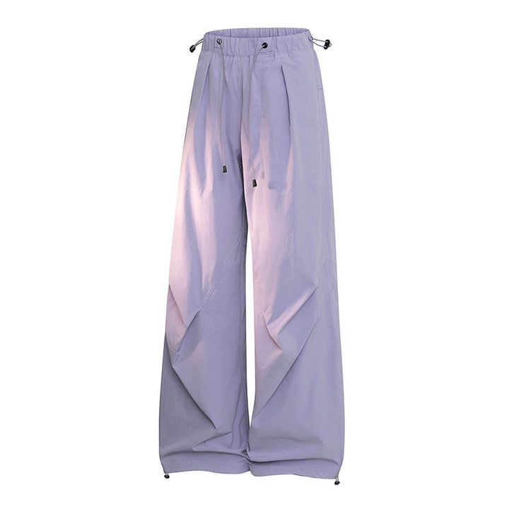 Damen Weite Palazzo-Hose mit Tunnelzugbund, drapierten Falten & verstellbarem Saum Echoarchiv