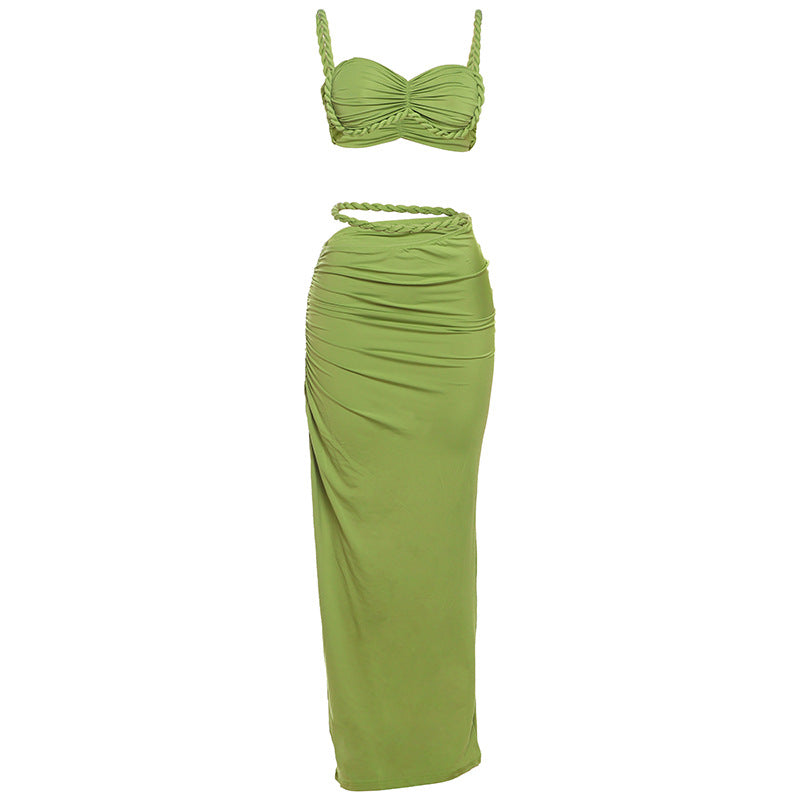 Damen Set mit crop Top und langem Rüschenrock Echo Archiv